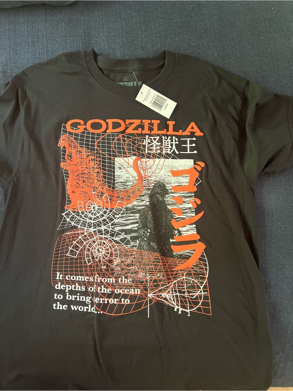 Godzilla Graphic Tee in Black with Red Print